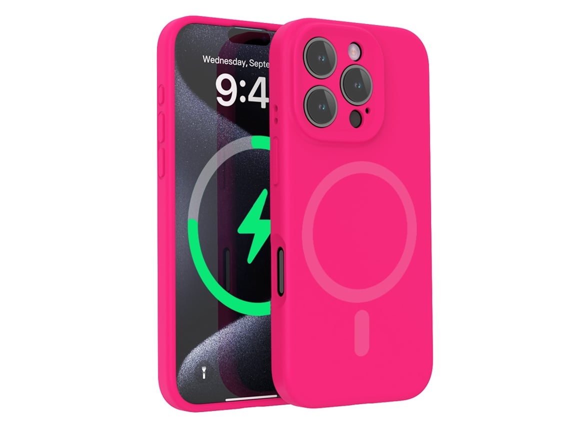 (rojo, Iphone 14 Pro) Funda Para Iphone, Silicona Líquida, Protección De Lente, Fuerte Fijación Magnética.