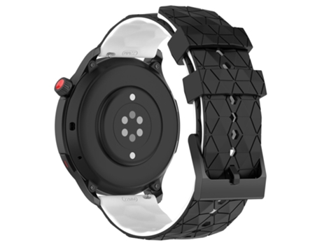 Correa de Silicona patrón de fútbol bicolor 22mm para Huami Amazfit GTR 4 46mm - blanco/negro