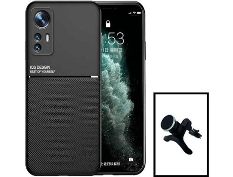 Kit Carcasa Trasera Magnética Anti Choque + Soporte Xiaomi 12X GIFT4ME Negro
