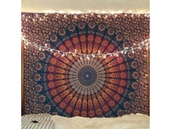 Tapiz bohemio de 130x150 cm con mandala floral para colgar en la pared, decoración para el hogar.