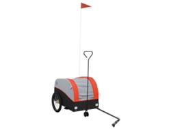 Remolque para bicicleta hierro VIDAXL negro y naranja (30 kg)