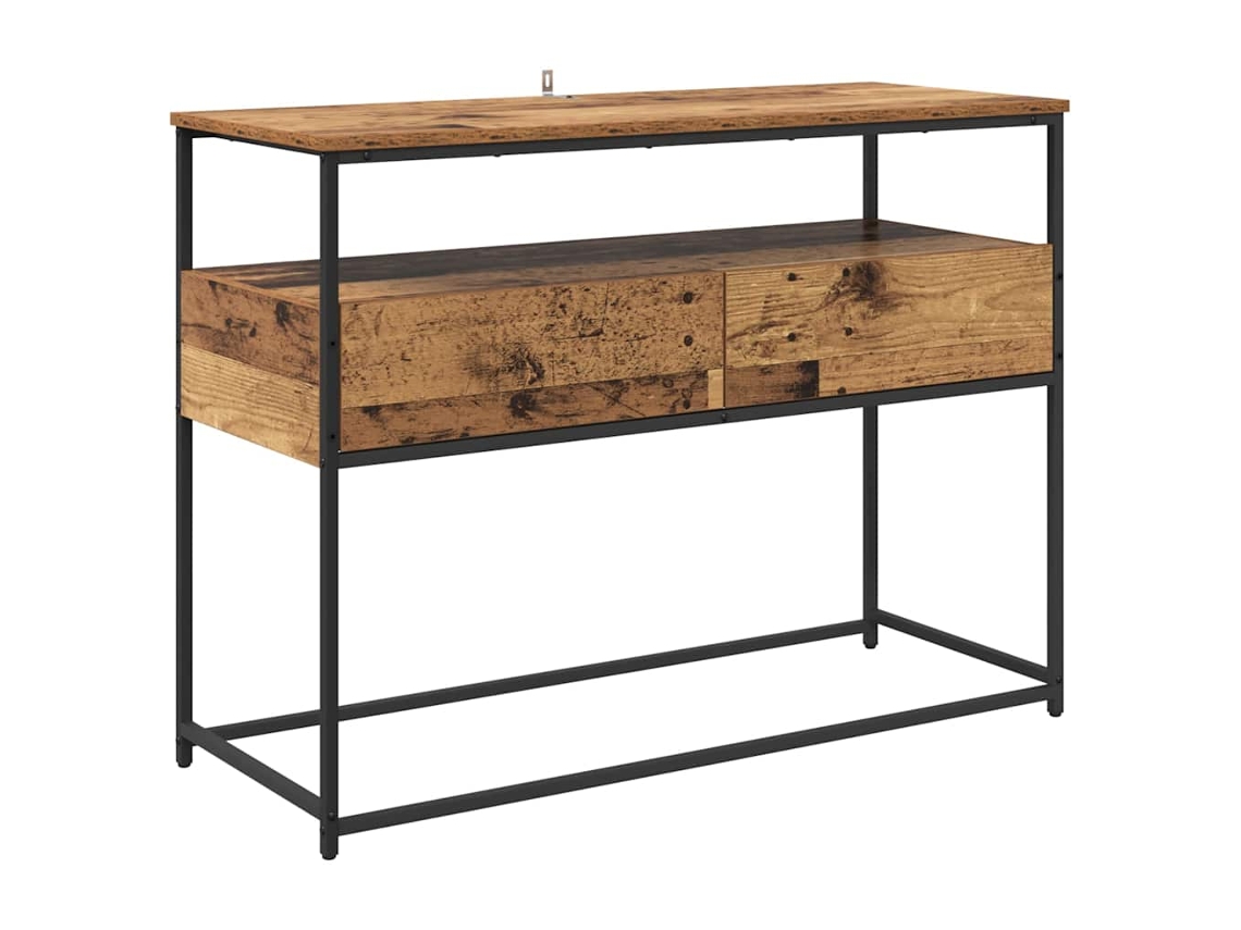 Maison Exclusive - Mesa Consola Con Cajón Madera Envejecida 100 X 40 X 75 Cm