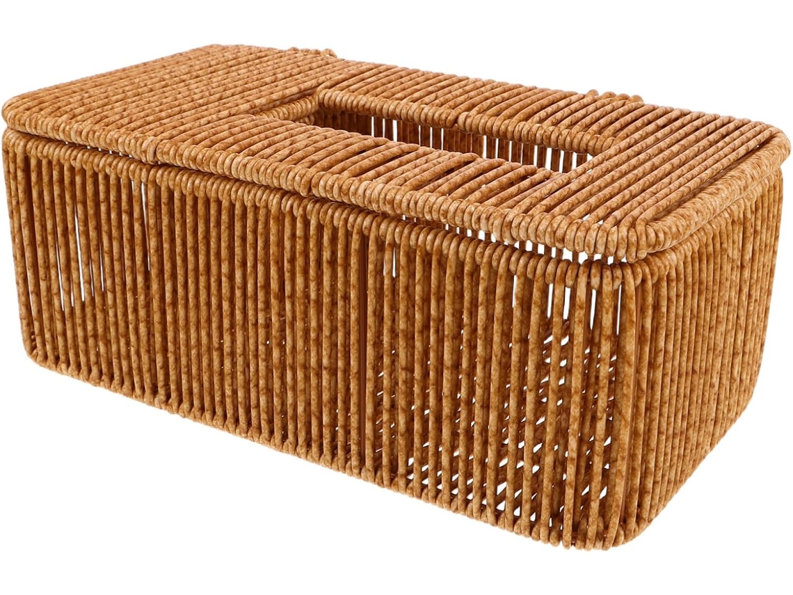 Caja de mimbre y seda para toallitas húmedas, portarrollos de papel higiénico trenzado, organizador de pañuelos, Slowmoose Tissues