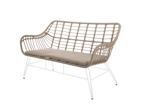 Sillón de jardín Ariki 121 x 62 x 76 cm ratán sintético Acero Blanco BIGBUY HOME