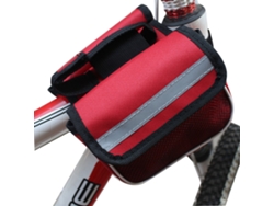 Bolsa De Almacenamiento Superior Para Cuadro De Bicicleta Con Dos Bolsillos, Tubo Delantero, Roja