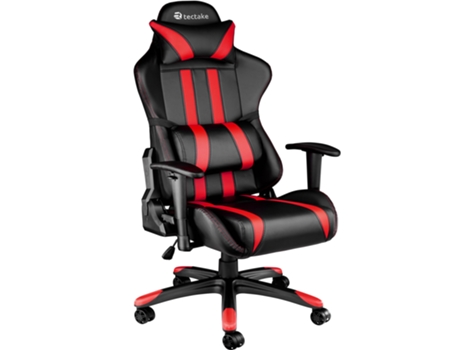Silla De Oficina Racing Premium TECTAKE (Negro/Rojo - Piel Sintética - 70 X 75 X 129 cm)