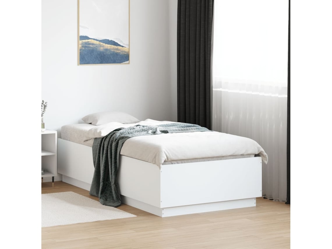 Estructura De Cama Madera De Ingeniería Blanca 90x190 Cm