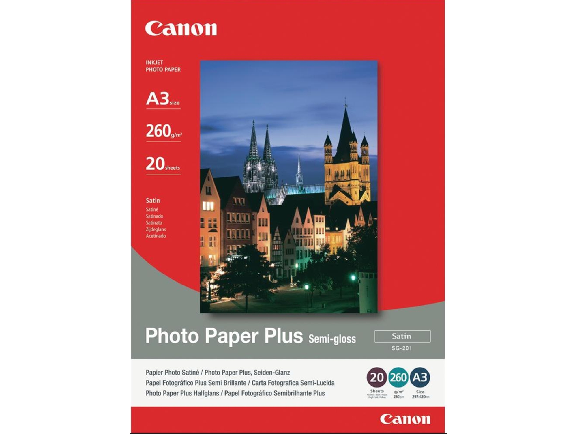 Papel Foto CANON SG-201 A3 Semigloss 20h