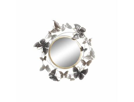 Espejo de pared DKD Home Decor Espejo Dorado Metal Mariposas Malva (75 x 6,5 x 73 cm)
