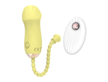 Vibrador de huevo con control remoto inalámbrico con 12 modos para mujeres (amarillo) YIZHOOD