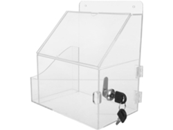 Caja De Donaciones De Acrílico Transparente Con Cerradura Y Soporte Para Letreros, Urna Multifuncional Compacta.