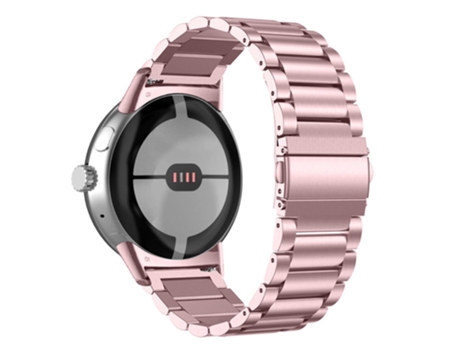 Correa de acero inoxidable 3 cuentas para Google Pixel Watch - rosa