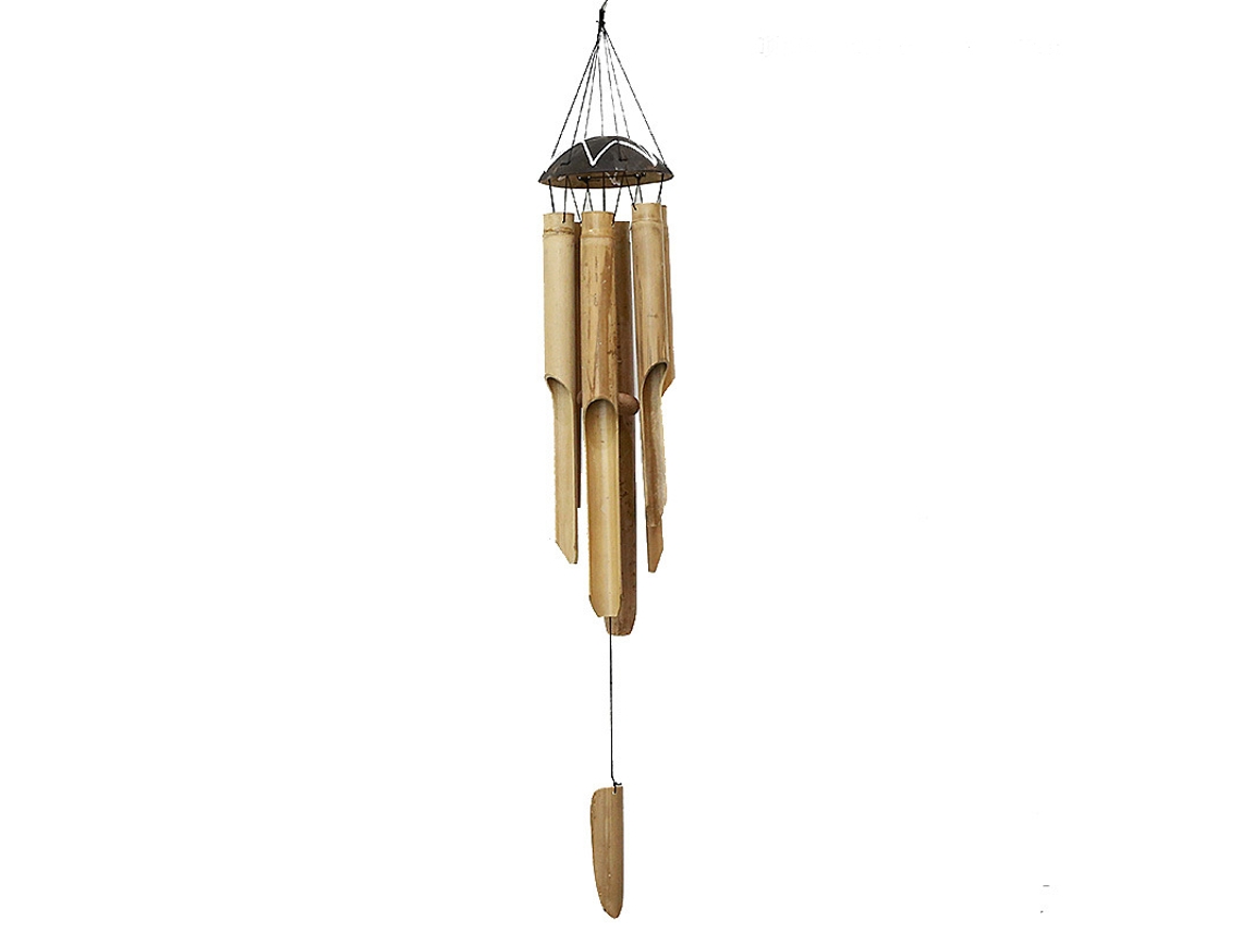 Exquisito carillón de viento de bambú, regalo perfecto con artesanía genuina para decoración de exteriores, sonido suave.