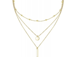 2026-cadena De Collar De Plata Esterlina S925 Multicapa Triple Larga Con Colgante Para Mujer Dorado