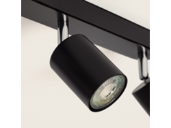 Lámpara de Techo Orientable Metal 4 Focos Albus Black Large LEDKIA