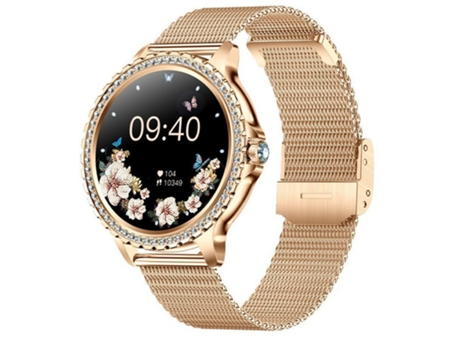 Reloj inteligente SHAH ARPAN i58 con llamadas Bluetooth y seguimiento del sueño, reloj deportivo resistente al agua, acero milanés dorado