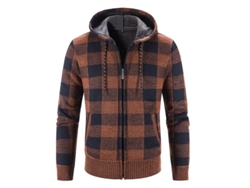 2026-chaqueta Con Capucha De Cuadros Gruesa Para Hombres Mystdiy De Tela De Poliéster Y Spandex Estilo Suelto Manga Larga Para Jóvenes