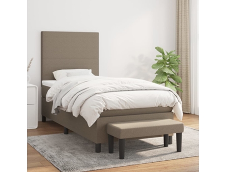 Cama con somier VIDAXL (Gris - Tela - 203 x 90 x 128 cm)
