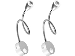 Lámpara De Pared De Dormitorio Led 2 Luces Gooseneck 3w 3000k Luz Blanca Cálida Para Lectura