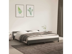 Estructura De Cama Sin Colchón Terciopelo Gris Oscuro 180x200cm