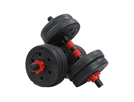 Mancuernas Pesas De Disco 5Kg + 5Kg 10Kg Total Fitness Musculación Gimnasio Plásticas EM