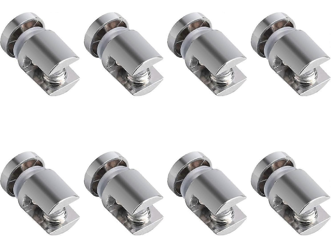 Pinza De Vidrio Ajustable, 8 Piezas Soportes De Estante De Zinc Aleación Cromado Para Vidrio 6-10mm Baño Armarios Exhibición