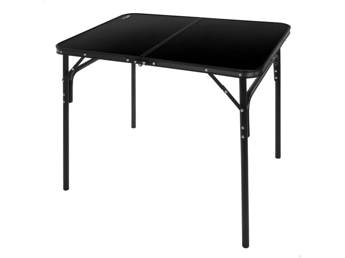 AKTIVE Mesa plegable camping maletín antideslizante negro c/sistema de nivelación