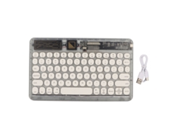 Teclado Retro Bluetooth Sem Fio Ultra Fino Rgb Mini Para Viagens Negócios Home Preto