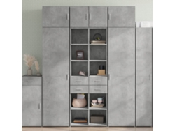Aparador Alto | Mueble De Comedor | Buffet Alto Madera De Ingeniería Gris Hormigón 70x42,5x185 Cm Wsd23804