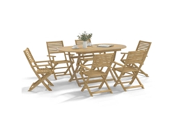 Juego de comedor de jardín de 2 piezas de madera maciza de acacia Dkd Home Decor