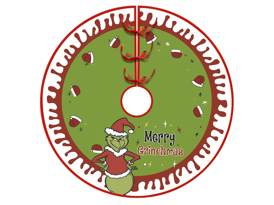 Falda para árbol de Navidad de 122 cm – Decoración navideña con collar para árbol de Navidad estilo rústico con acabado suave (Estilo J)