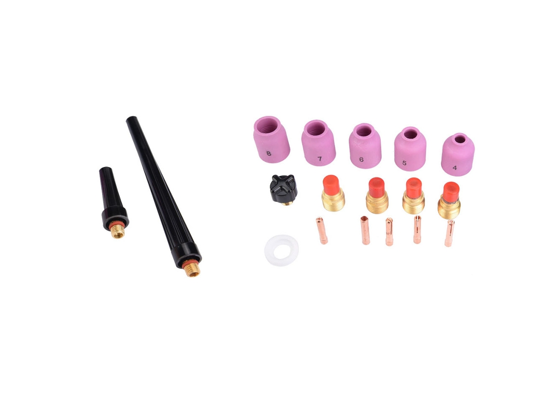 Kit De Consumibles Para Antorcha Tig Wp 17 18 26 Con Lente De Gas, Boquilla Y Cuerpo Del Chaleco (18 Piezas)
