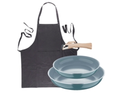 Sartenes Ø24ø28cm Inducción Clickcook Y Delantal Gris