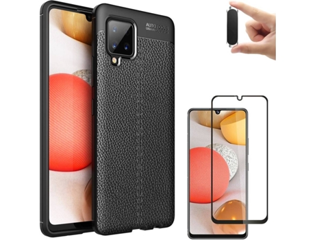 Funda, Protector y Soporte para Samsung Galaxy A42 PHONESHIELD Rugged Leather Negro