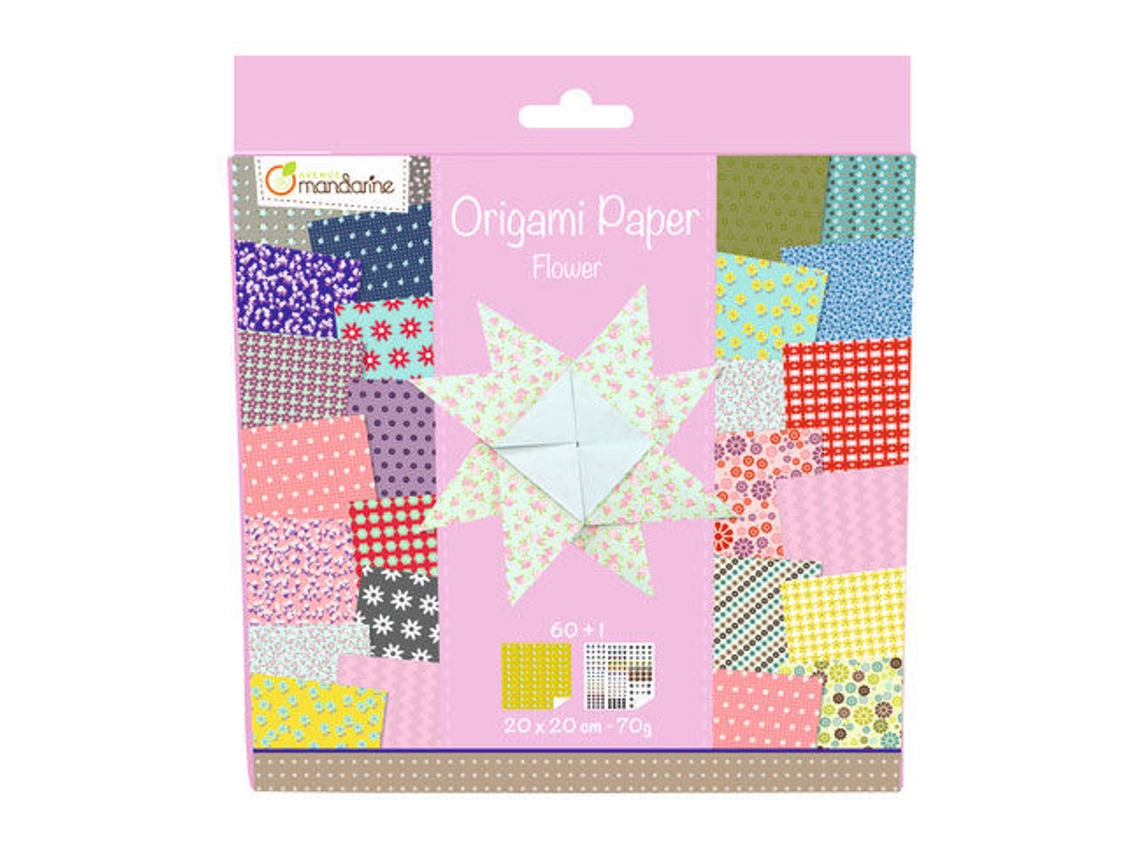 Papel Origami AVENUE MANDARINE 30 Padroes Flores 20X20cm 60Fl Am52507