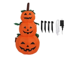 3.9ft Inflable Halloween 3 Calabazas Apiladas Con Luz 100-240v Para Jardín Fiesta Us Plug