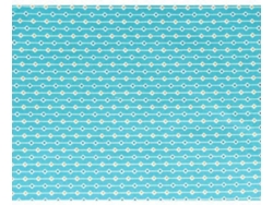 Tela de Algodón CRAFTY COTTON  (55 x 45 cm - Azul Claro con Rombos Naranjo y Azul)
