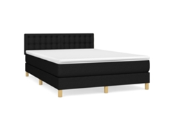 Maison Exclusive - Cama Box Spring Con Colchón Tela Negro 140x190 Cm