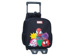 Mochila escolar de poliéster azul marino con ruedas de Marvel Versus Spidey