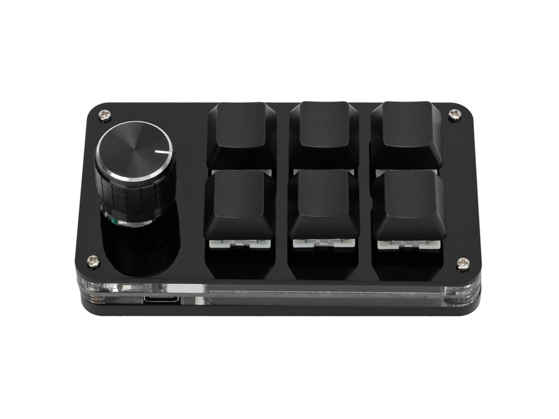 Teclado Mecánico Unimanual 6 Teclas Mini Keypad Gaming Con Knob, Programable De Atajos Para Juegos