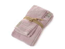 Coppia Asciugamano Fazzini In Spugna 550gr/mq Di Puro Cotone Rosa Quarzo
