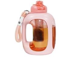 Botella de agua deportiva portátil de ABS rosa de 1500 ml