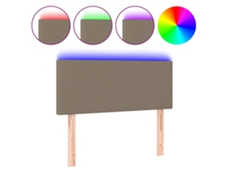 Cabecero con luces LED, tejido marrón grisáceo, MAISON EXCLUSIVE (100x5x78 cm)