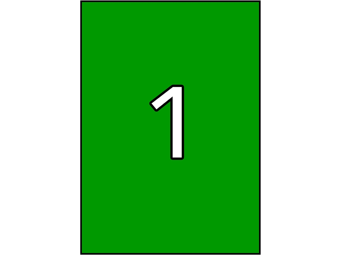 Etiquetas Adhesivas Permanentes en A4 20 Hojas APLI (Verde - 210 X 297 mm)