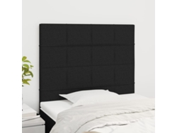 Cabeceros 2 Unidades De Tela Negro 100x5x78/88 Cm