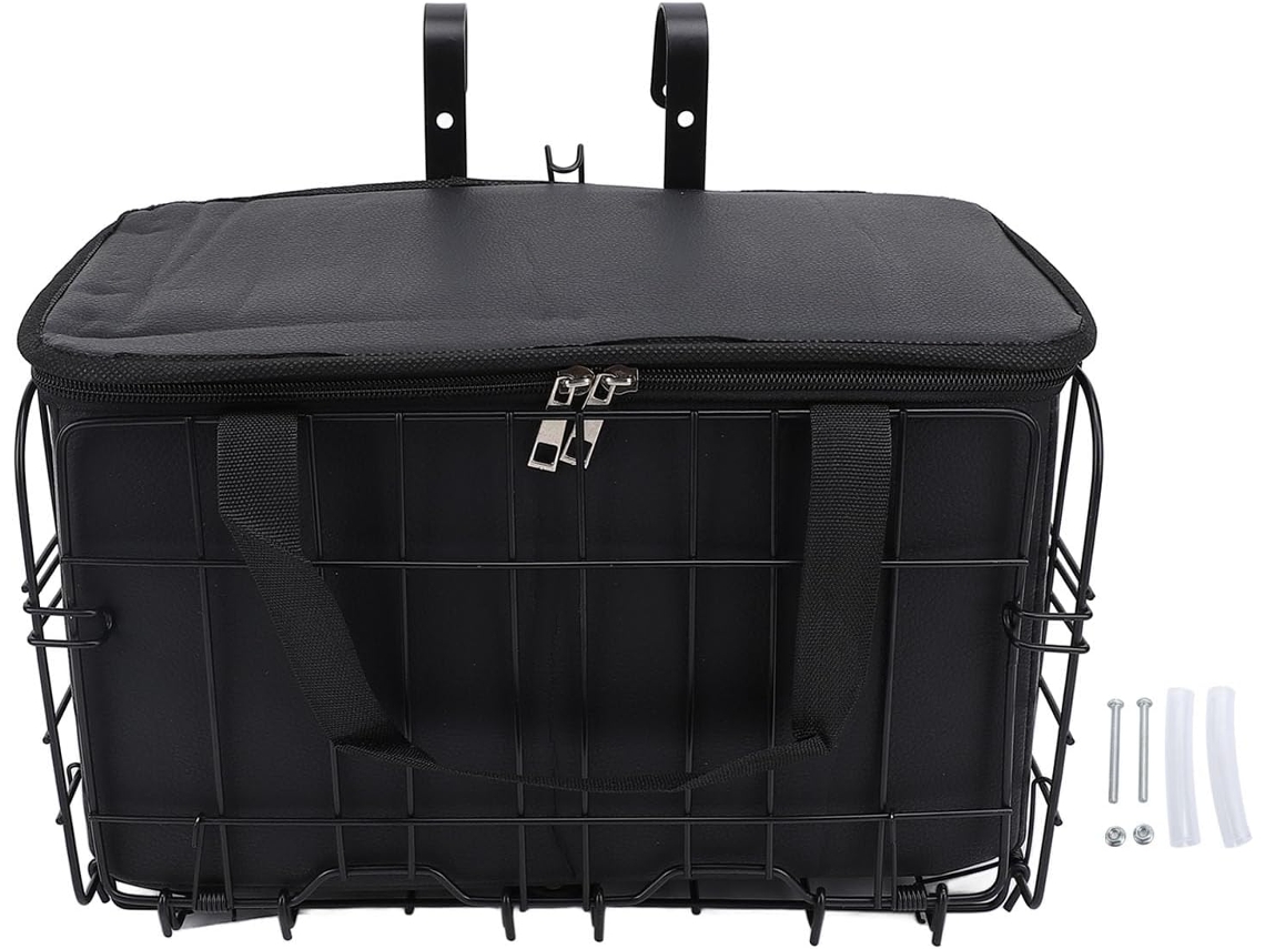 Cesta delantera para bicicleta con bolsa interior extraíble, cesta grande de hierro para bicicleta de montaña Gokoco