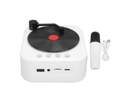 Altavoz tocadiscos Bluetooth con 3 modos de sonido estéreo de alta fidelidad, altavoz tocadiscos inalámbrico portátil retro F Chennnls