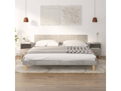 Mesitas de Noche LOVELY HOME Mesinha 2 Pcs 40X35X47 Cm Cinzento Cimento