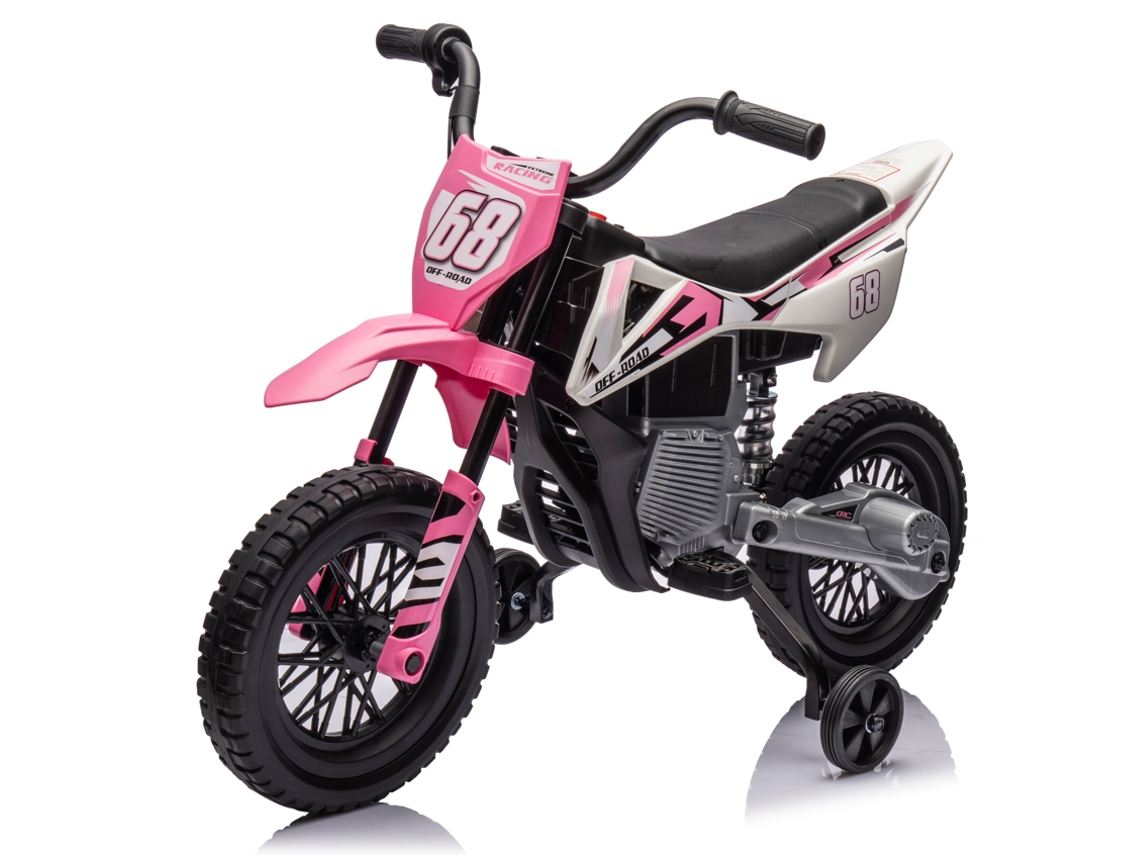 Moto eléctrica infantil Ataa Nuka Trial Style con batería de 12 V, color rosa
