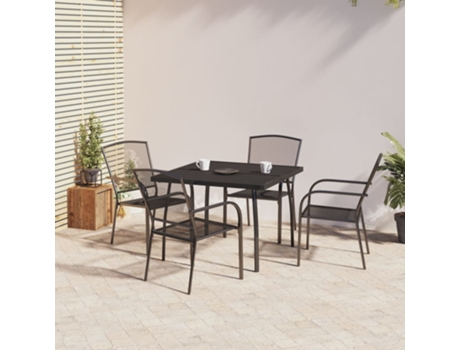 Conjunto 5 de comedor de jardín VIDAXL acero gris antracita
